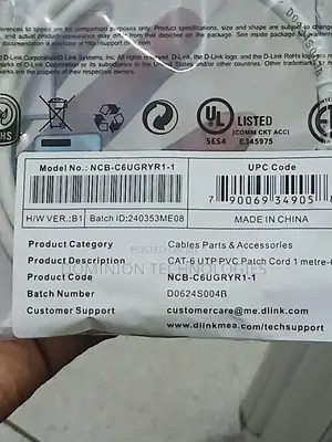 D-Link NCB-C6ugryr1-1 Cat 6 Utp 1m 24awg