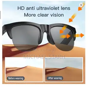 Smart Glasses/Sunglasses With Wireless Bluetooth Earphones
