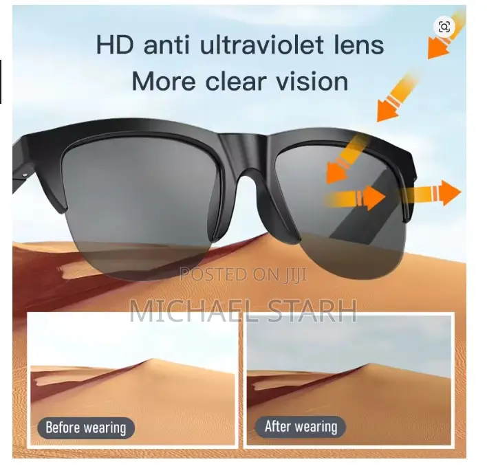 Smart Glasses/Sunglasses With Wireless Bluetooth Earphones