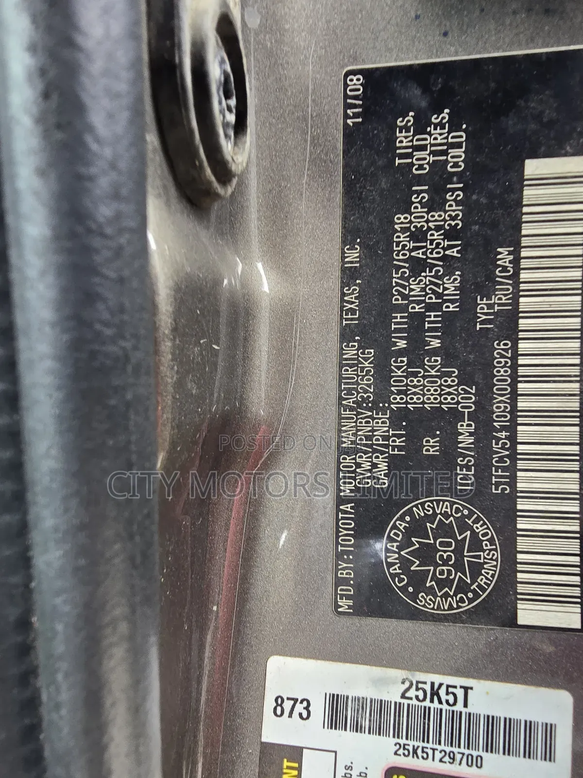 Toyota Tundra CrewMax Limited 5.7L 2009 Gray