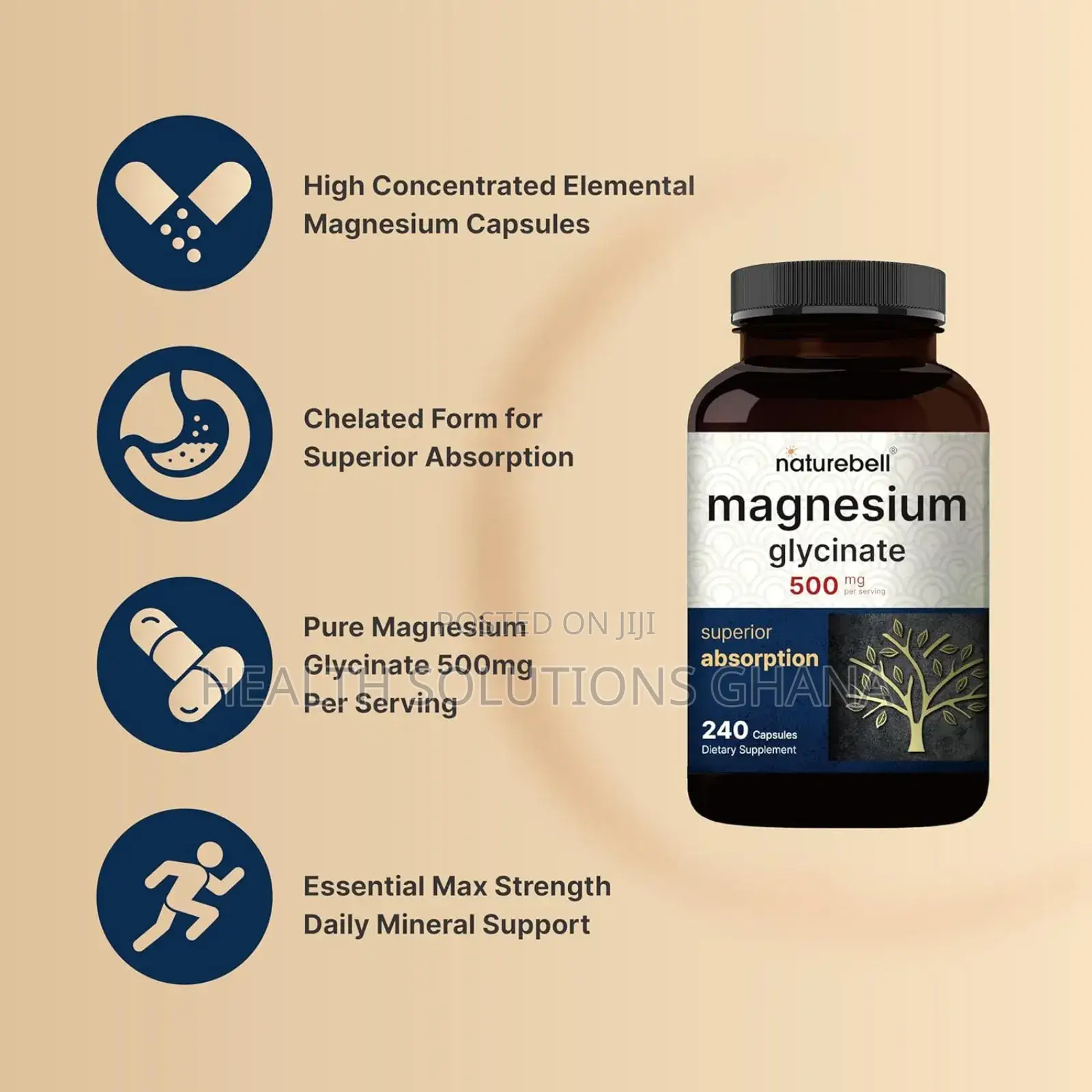 Nature Bell Magnesium Glycinate 500mg - 240 Caps
