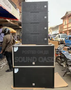 4 Pieces of Jac 12" Line Arrays and Two Double Sub Speaker