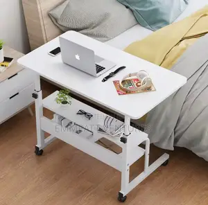 Metallic and Wooden Learning Table With Storage Space