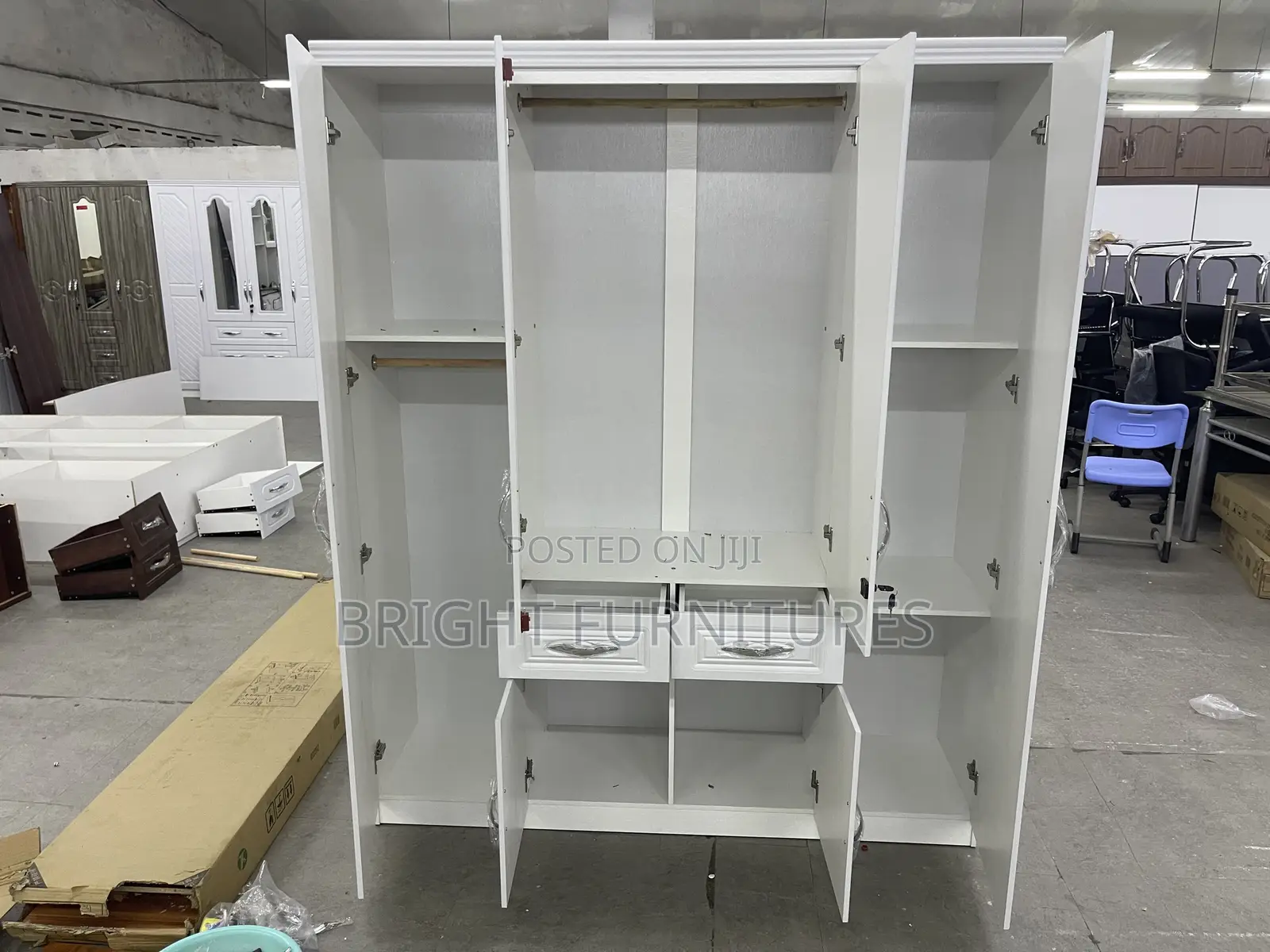 4 In1 Wooden Wardrobe With Mirror  Available