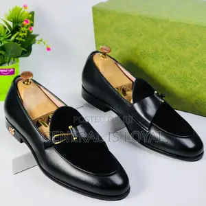 Gucci Black Suede and Leather Mens Shoe