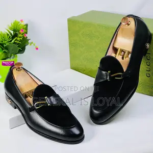 Gucci Black Suede and Leather Mens Shoe