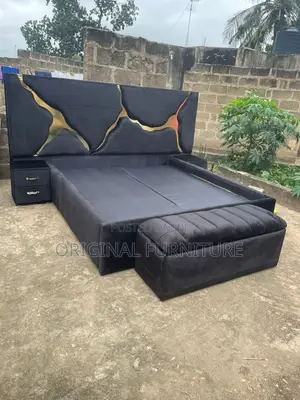 King of King Size Bed Frame Ottoman and Side Drawers