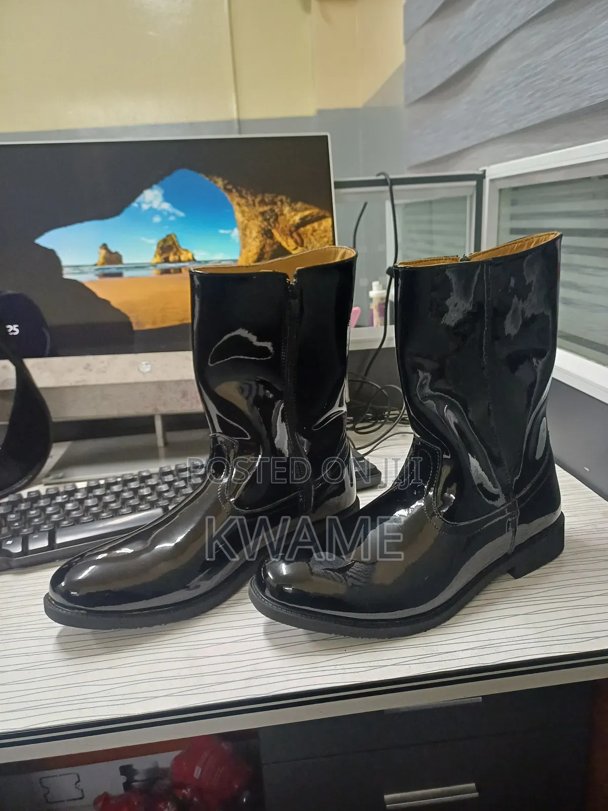 Military Boots Chelsea Mirror Shoe