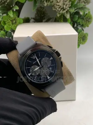 Silicone Strap Emporio Armani Chronograph Timepiece