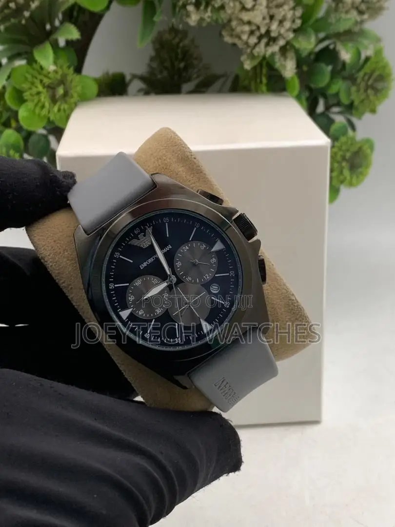 Silicone Strap Emporio Armani Chronograph Timepiece