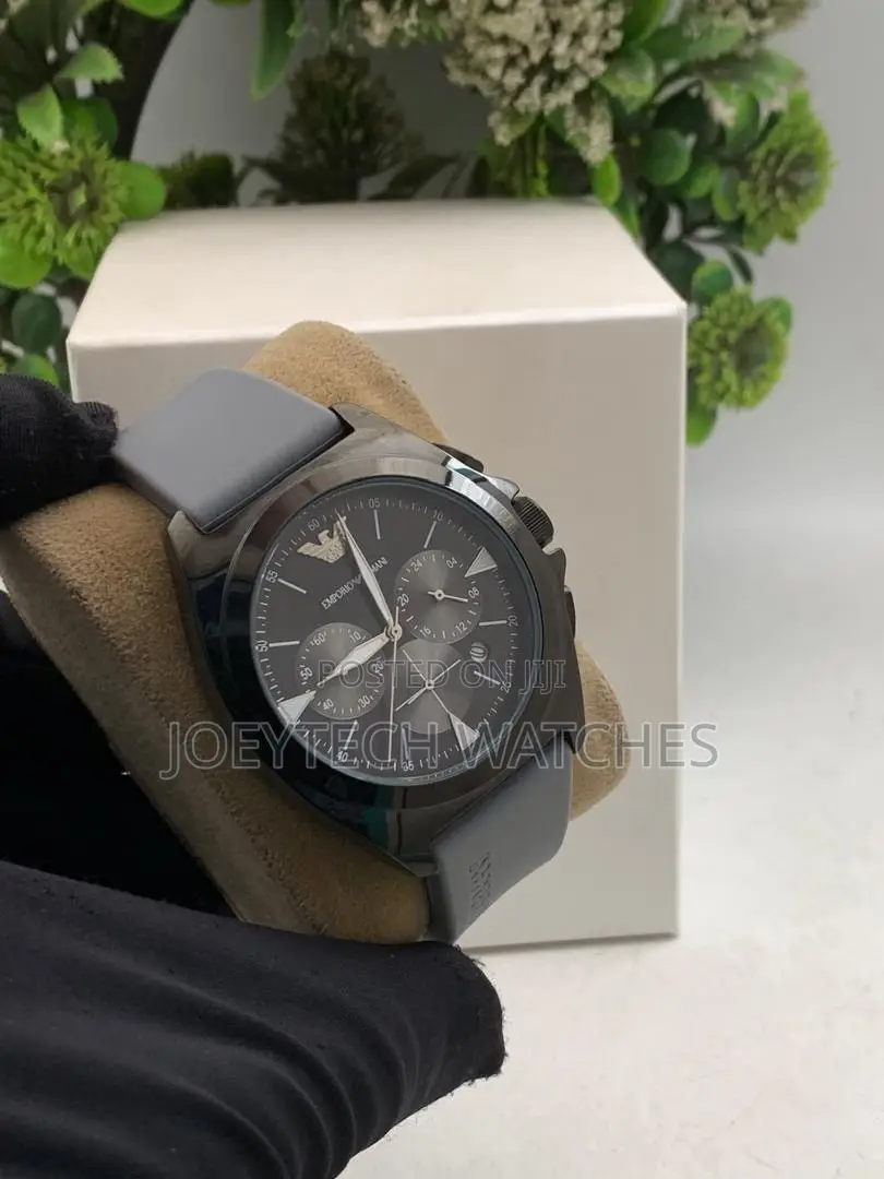 Silicone Strap Emporio Armani Chronograph Timepiece