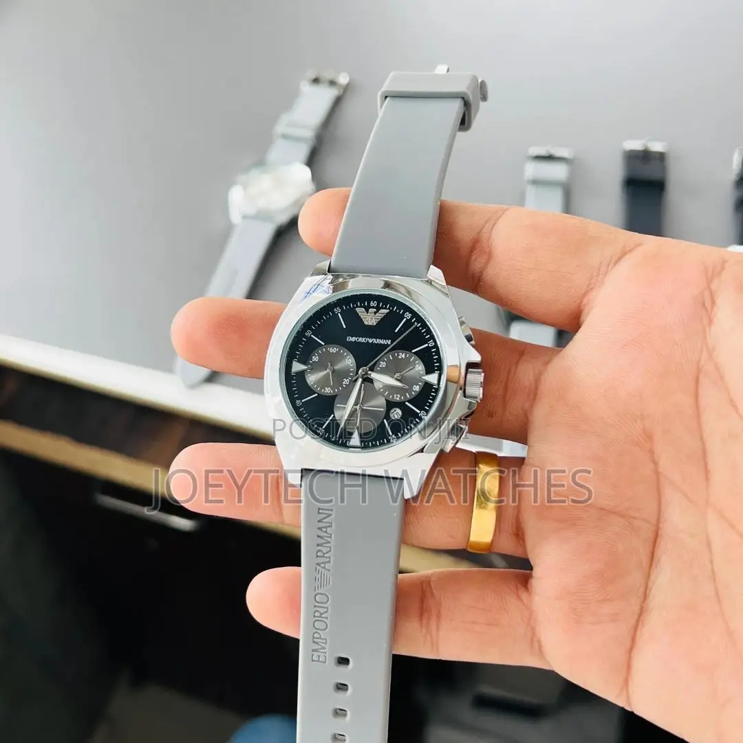Silicone Strap Emporio Armani Chronograph Timepiece