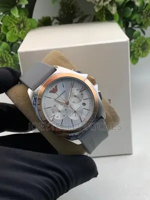 Silicone Strap Emporio Armani Chronograph Timepiece