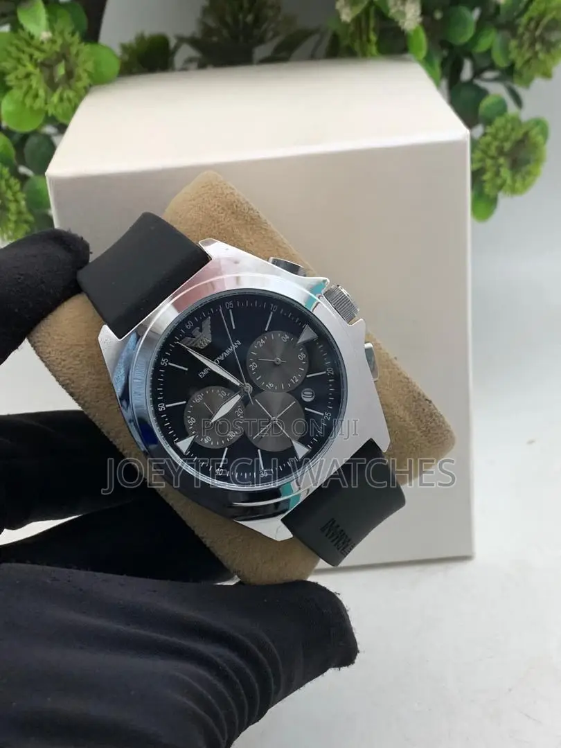Silicone Strap Emporio Armani Chronograph Timepiece