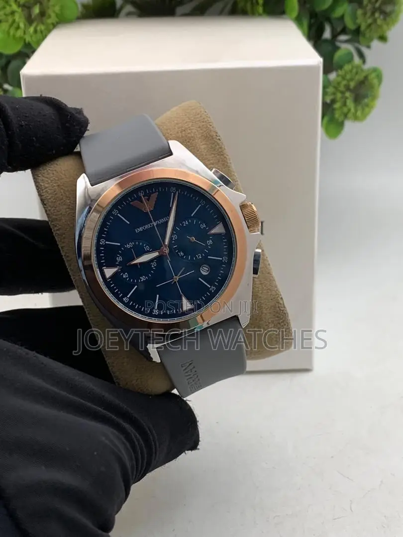 Silicone Strap Emporio Armani Chronograph Timepiece