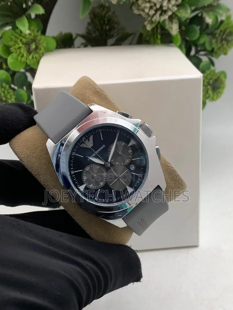 Silicone Strap Emporio Armani Chronograph Timepiece