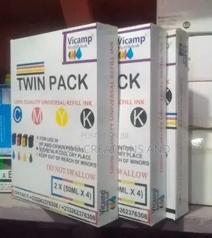 Twin Pack Vicamp Universal Refill Ink for Hp/Canon Printers