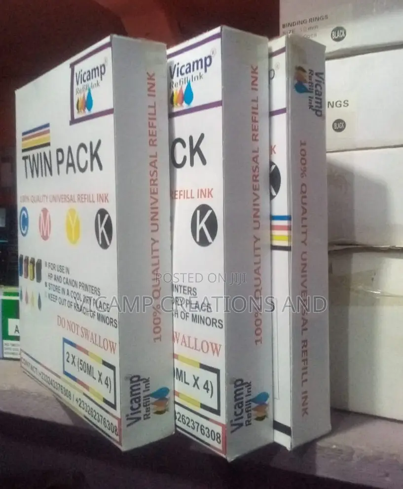 Twin Pack Vicamp Universal Refill Ink for Hp/Canon Printers