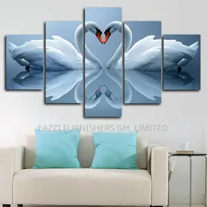 Love Ducks 5 Panels Wall Arts 3d Wall Panels Canvas