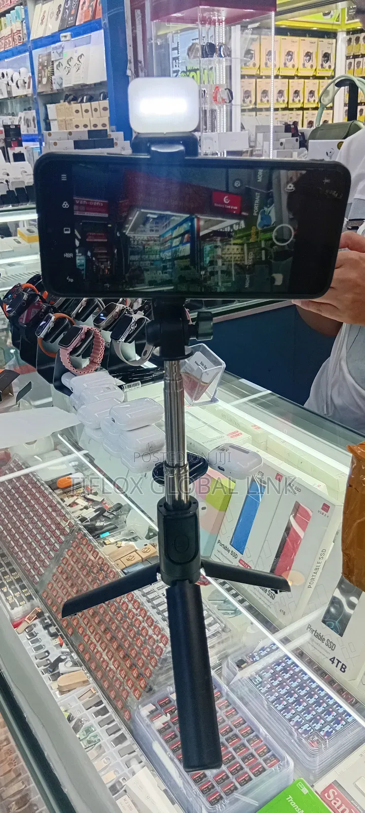 Selfy Stick With Light 1m(Uk)