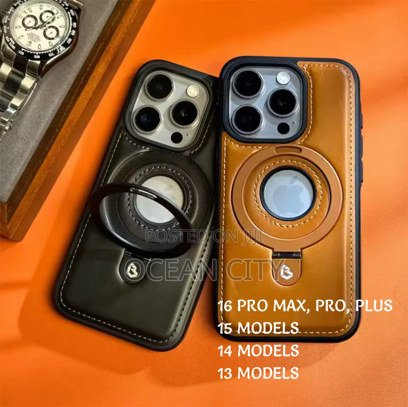 Leather Magsafe Case for iPhone 16, 15, 14, 13 Models