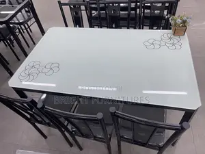 Dining Sets (Quality Six 6 Seater Glass Dining Table)