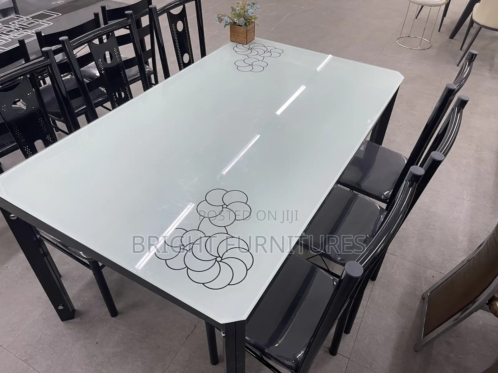 Dining Sets (Quality Six 6 Seater Glass Dining Table)