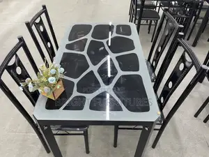 Dining Sets/ Four Seater Glass Dining Table With 4 Chairs