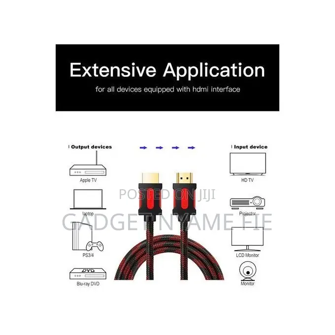 20m Hd Hdmi Cable High Speed /Ethernet 3d - Black/Red