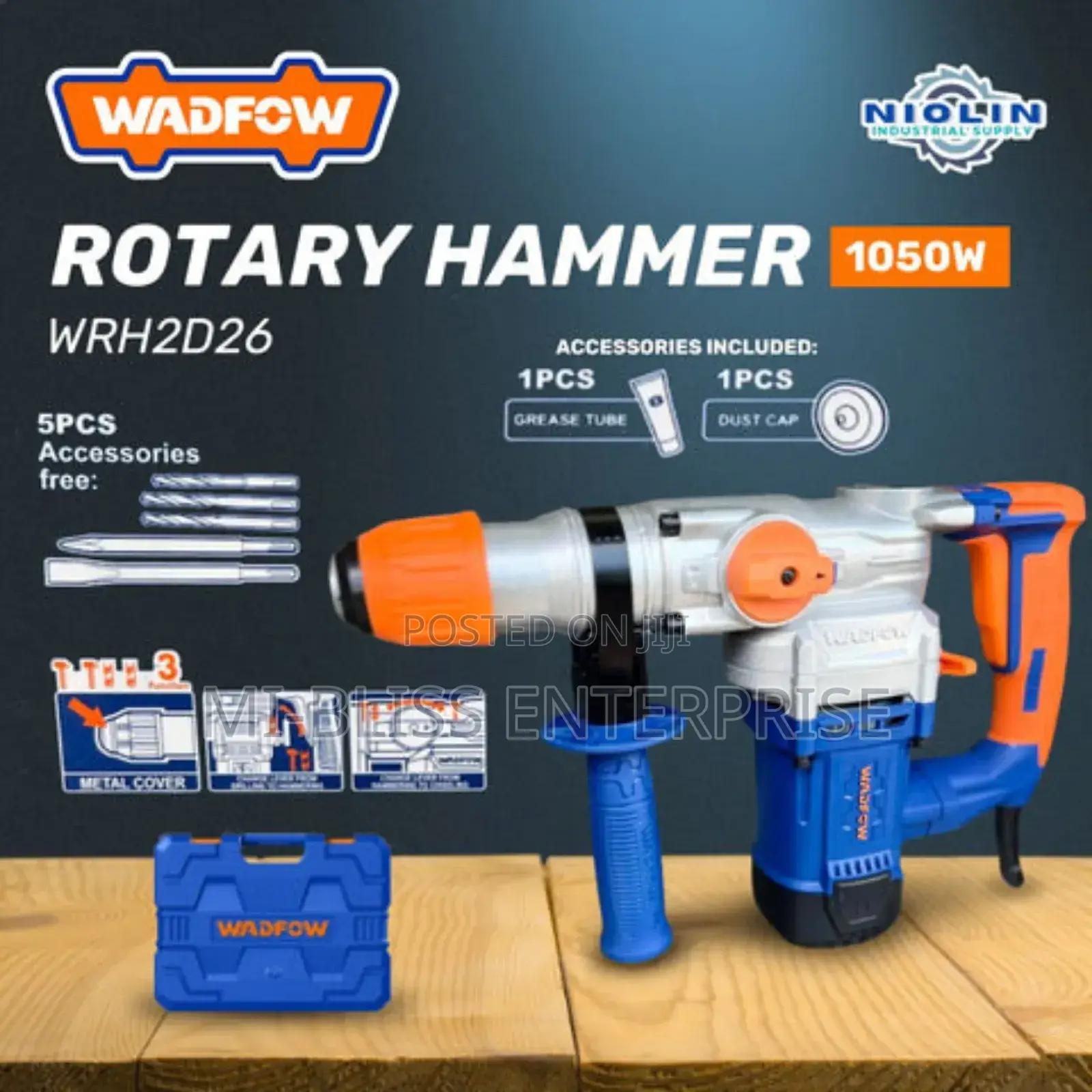Wadfow SDS-Plus Rotary Hammer 1050w