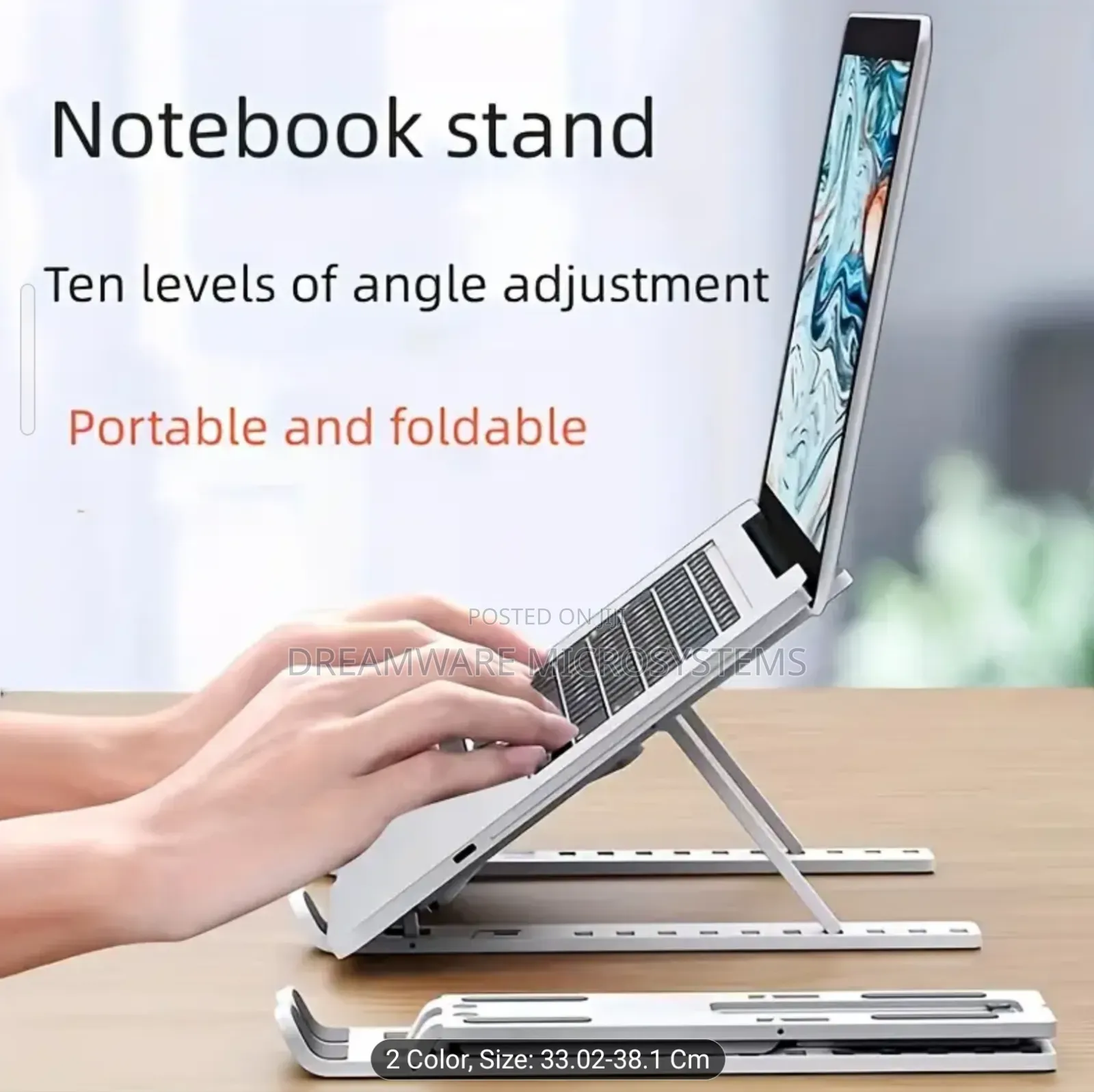 Portable Foldable Laptop Stand Adjustable Cooling Support