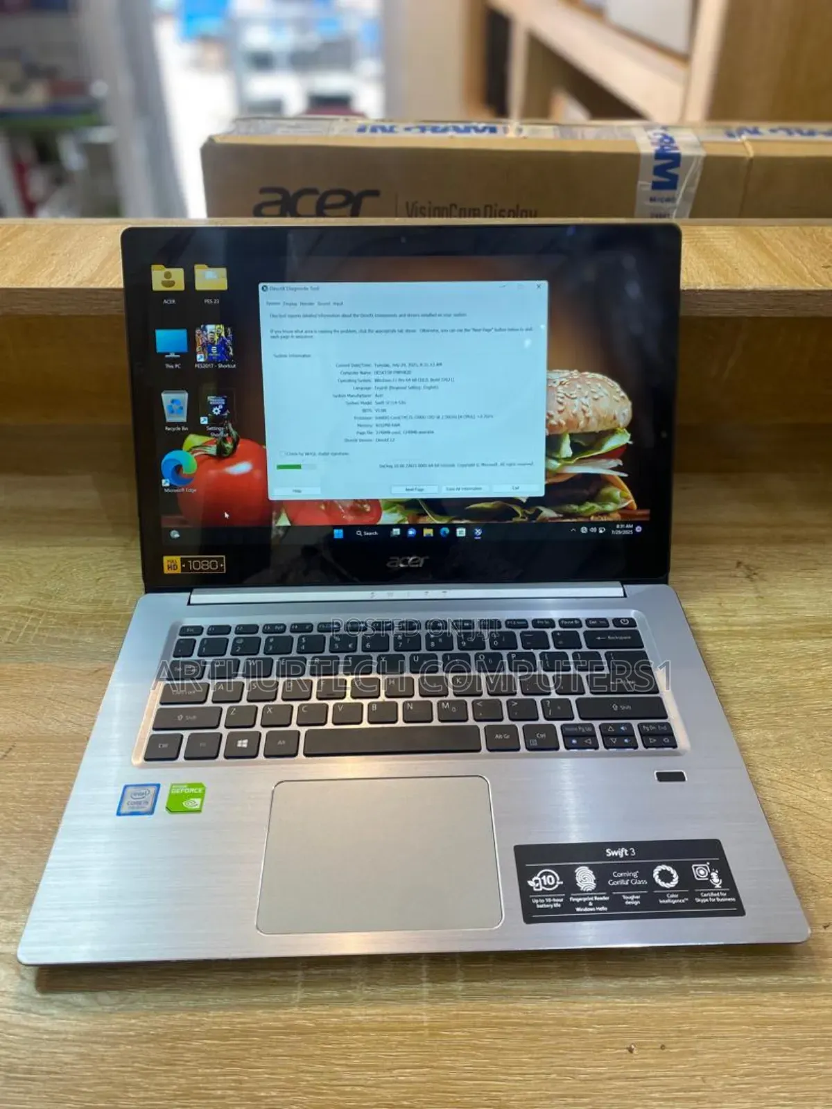 Laptop Acer 8GB Intel Core I5 SSD 256GB