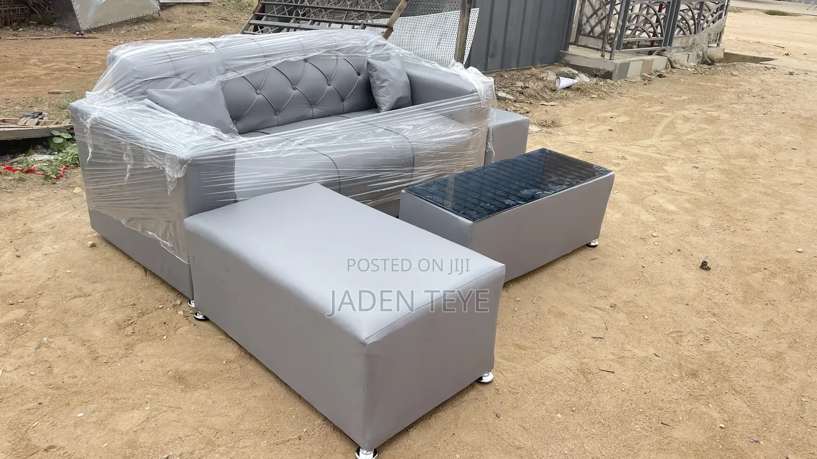 Brand New Ash Leather Sofa Set