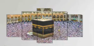Kaa'baa 3d Canavs 5 Panels Islamic Symbolical Frames