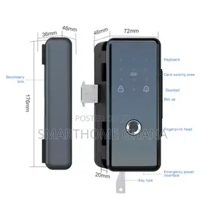 Fingerprint Smart Lock for Frameless Glass Doors