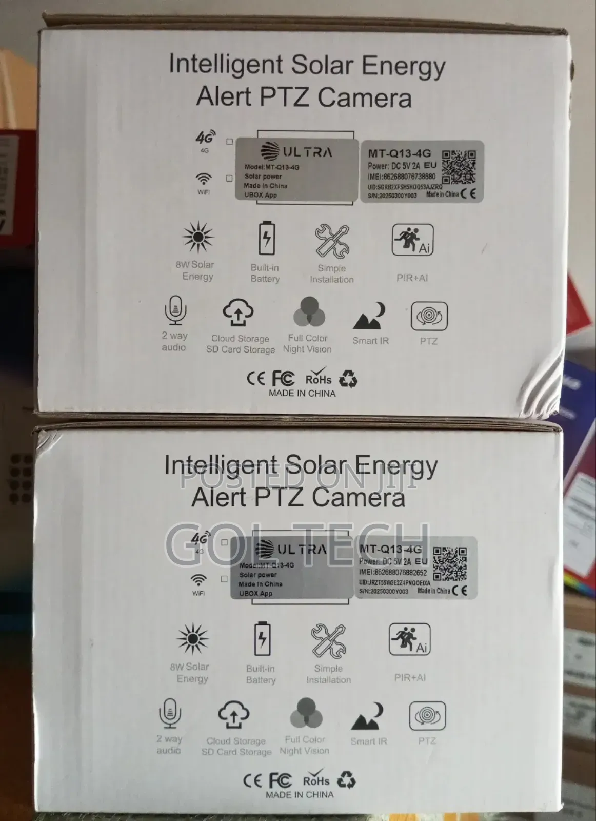 Ultra Hd Solar Camera 4g PTZ Camera Ubox App Mt-Q13-4g