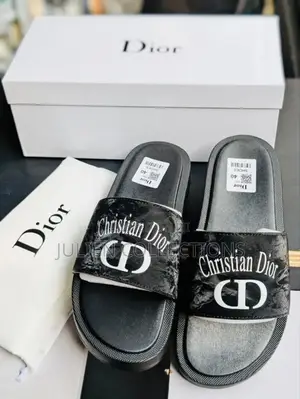 Christian Dior Cd Slide Black and White