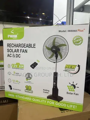 18” Iwin Energy Rechargeable Solar Fan Ac Dc