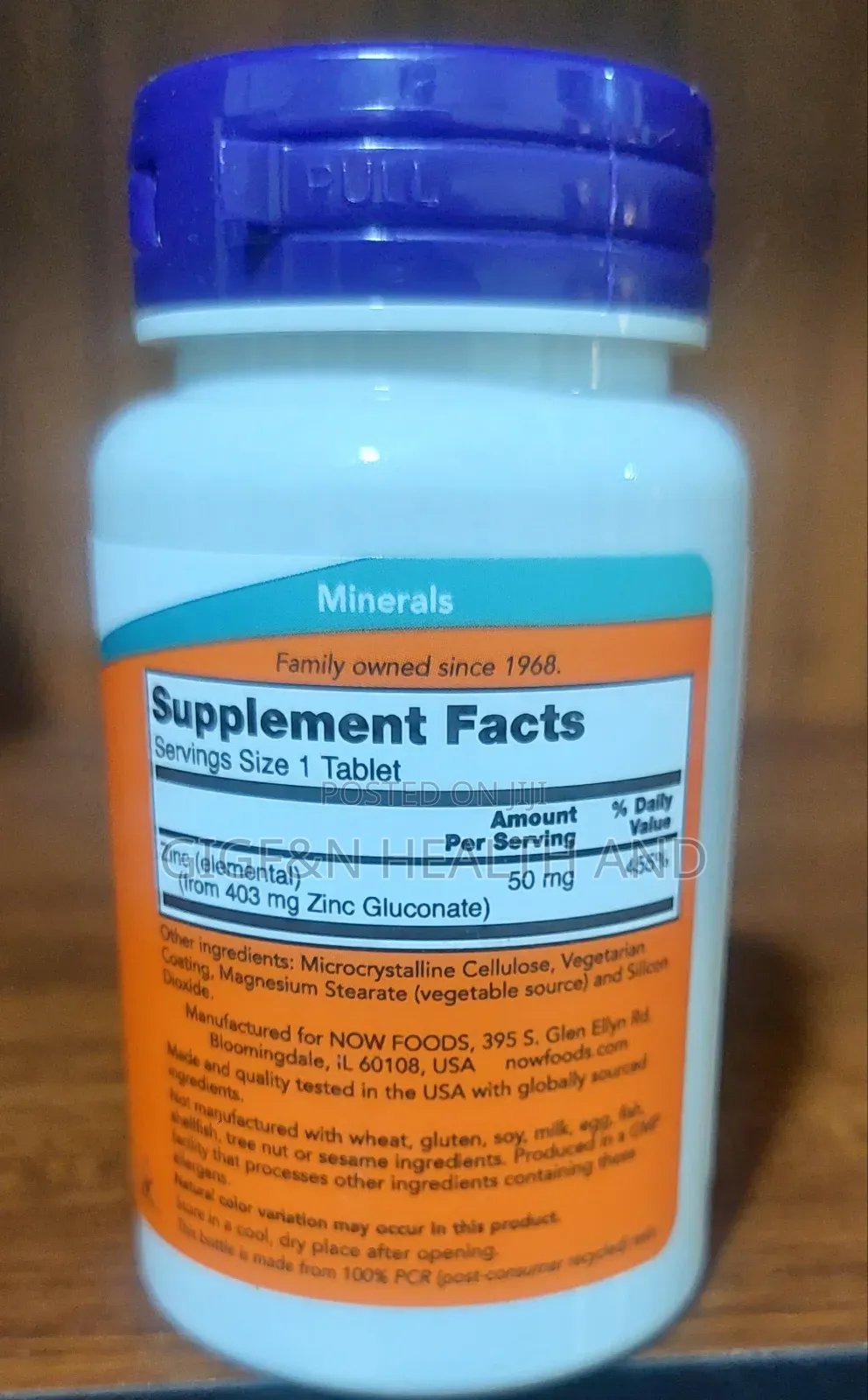 Now Foods, Zinc, 50mg 100tablets Immune Support(2030 Expiry)