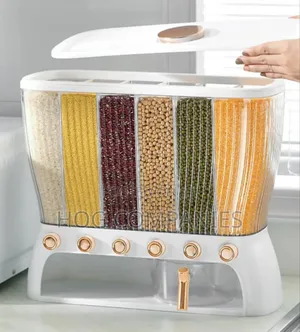Clear Body Cereal Dispenser 6 Grids Food Grain Storage