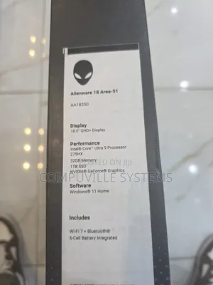 New Laptop Dell Alienware 18 Area-51 32GB Intel Core Ultra 9 SSD 1T