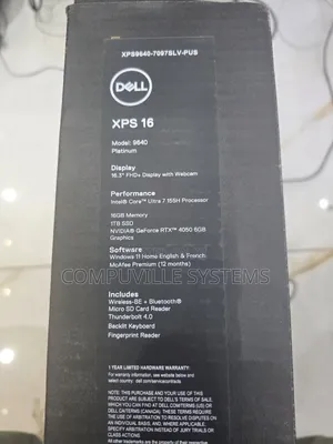 New Laptop Dell XPS 16 9640 16GB Intel Core Ultra 7 SSD 1T