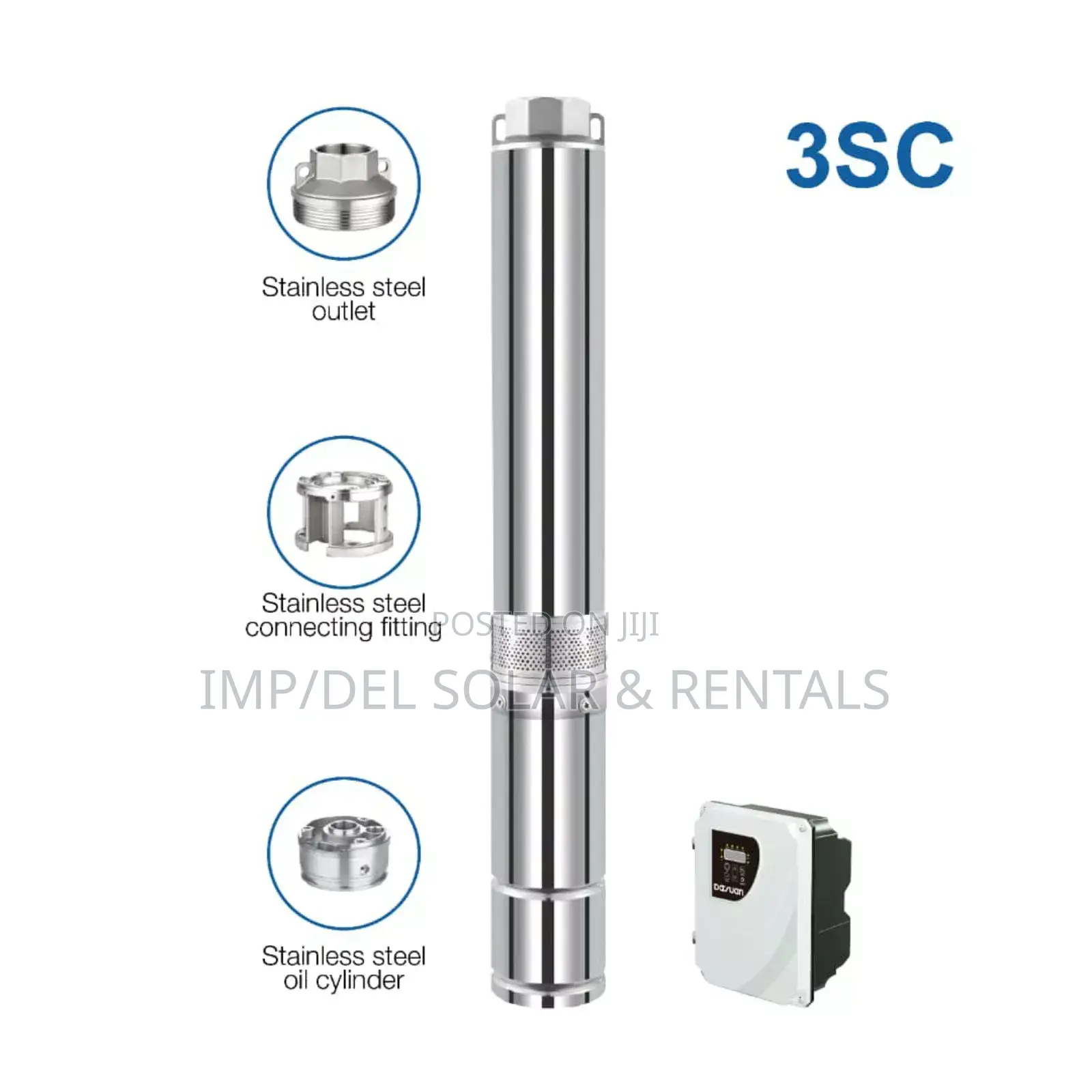 2hp Solar Submersible Borehole Water Pump System