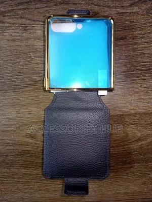 Z Flip 7 Quality Leather Case With Ring And Screen Protector