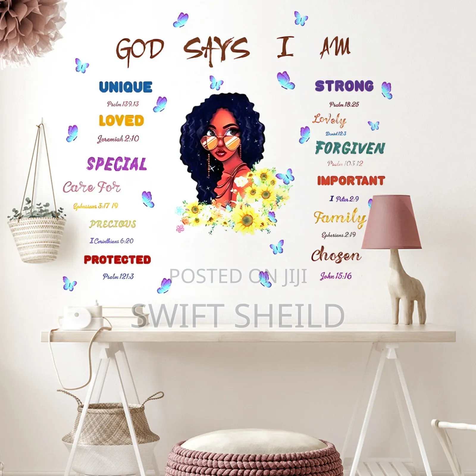 God Says Butterfly Room Wall Decor