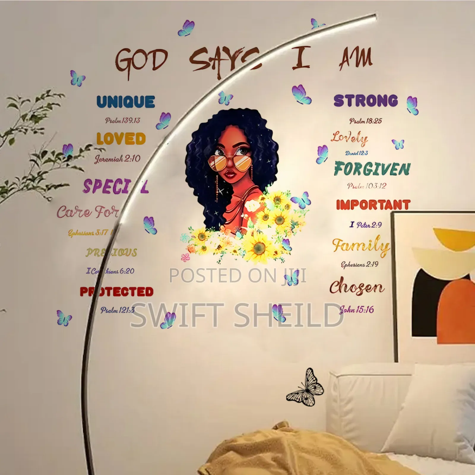God Says Butterfly Room Wall Decor
