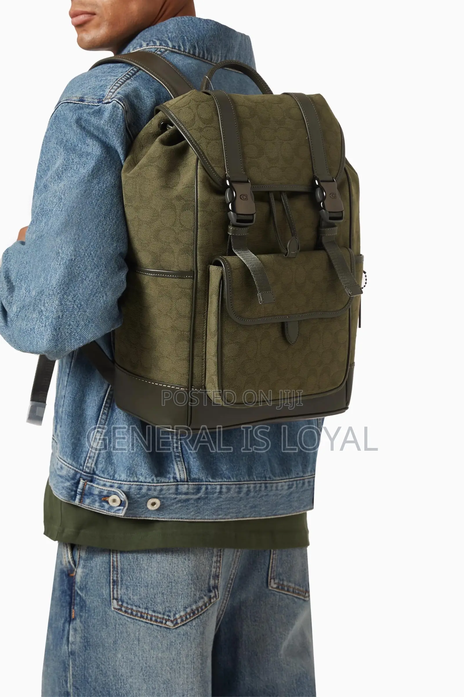Coach Backpack Green Canvas