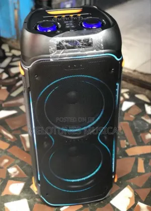 Dual 8 Inch Wireless Microphones RGB Light Speaker