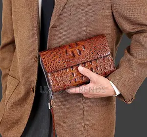 Crocodile Leather Double Zipper Handbag
