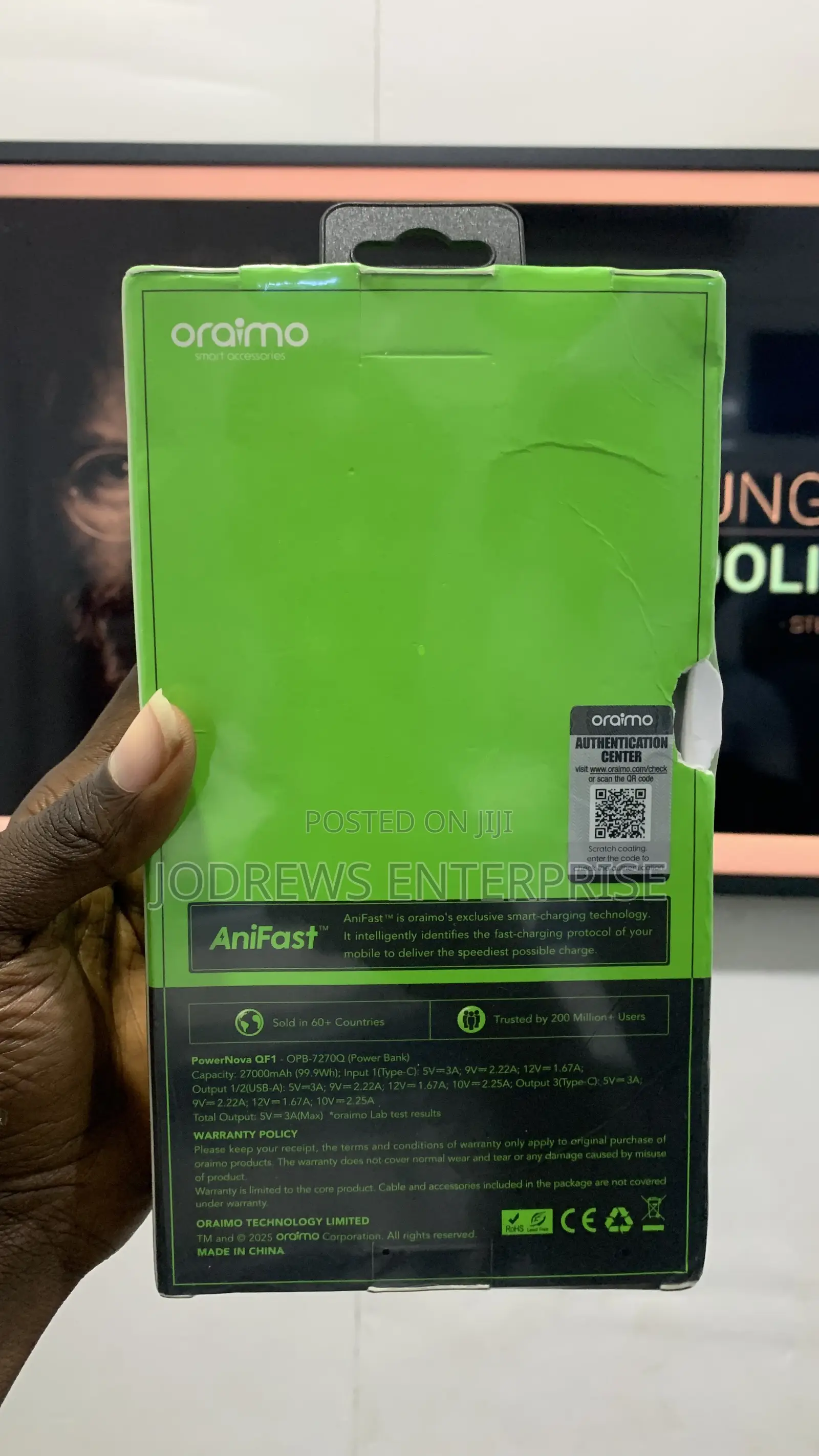 Oraimo Powernova Qf1 27000 22.5w Power Bank